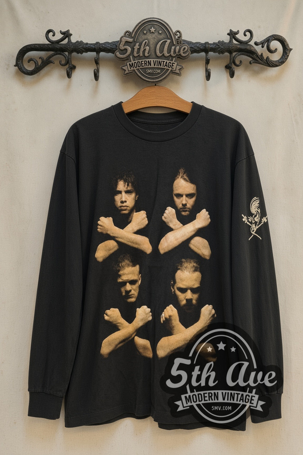 Metallica – Birth School Four Members Crossed Arms – Vintage Band Long Sleeve T-Shirt