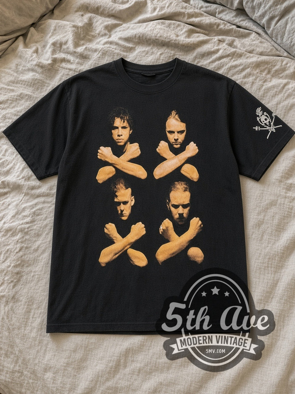Metallica – Birth School Four Members Crossed Arms – Vintage Band T-Shirt