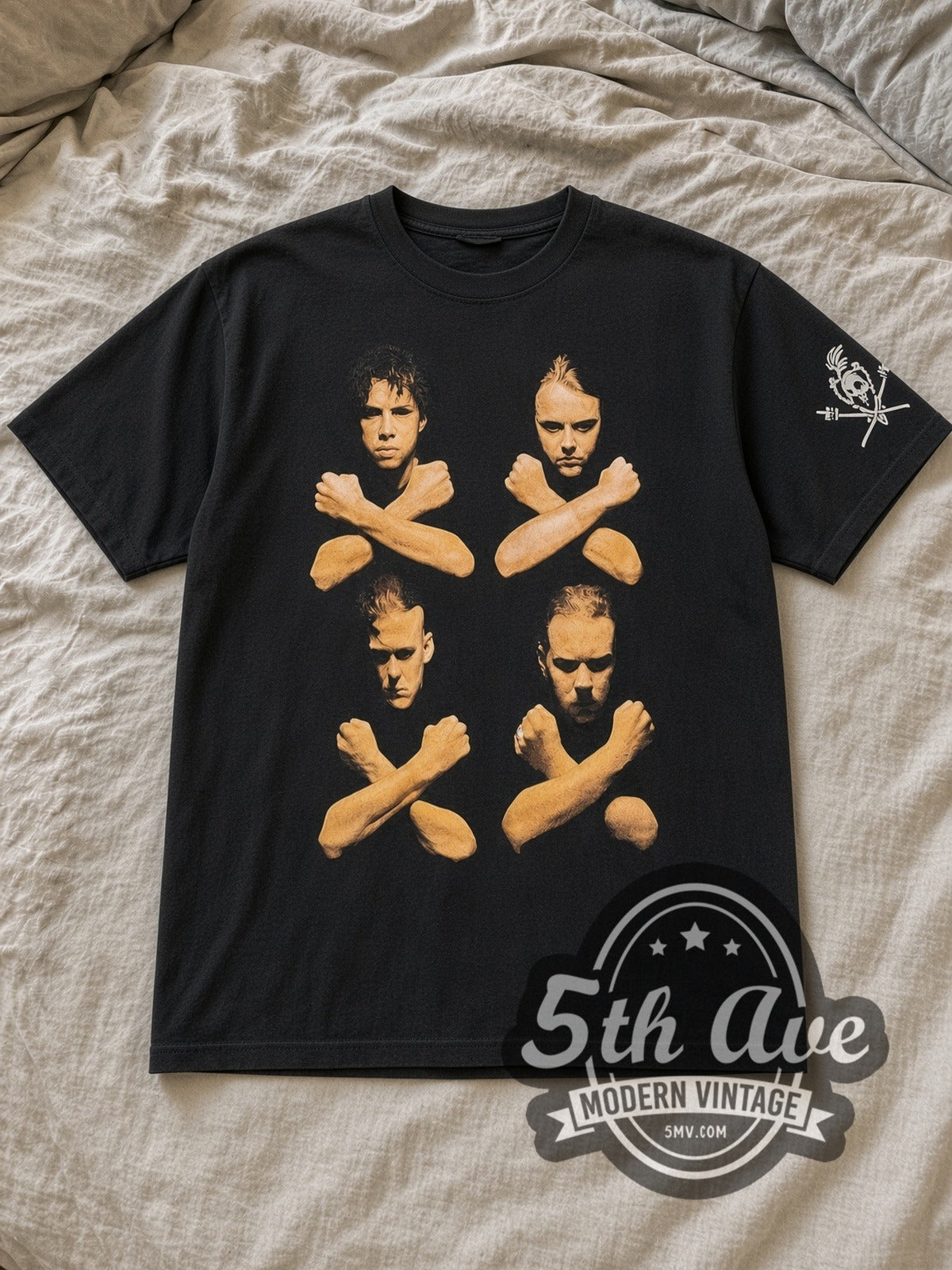 Metallica – Birth School Four Members Crossed Arms – Vintage Band T-Shirt