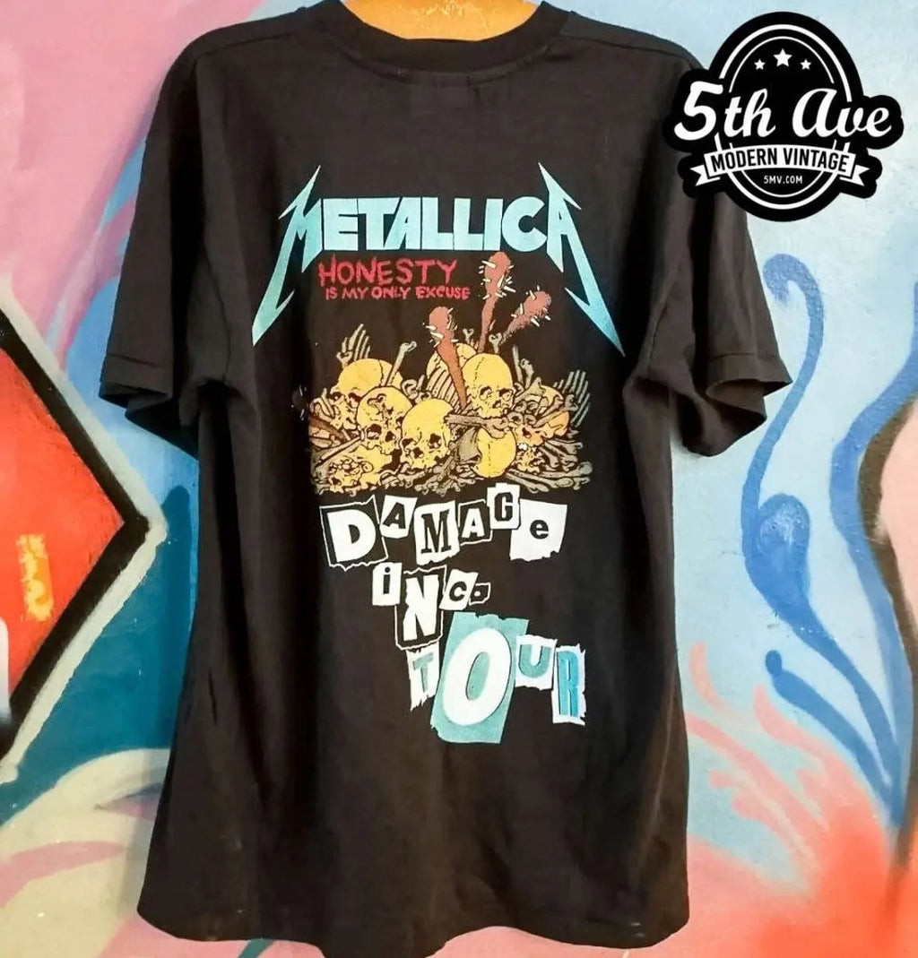Metallica – Damage Inc. Red Crown Pushead Skull – Vintage Band T-Shirt