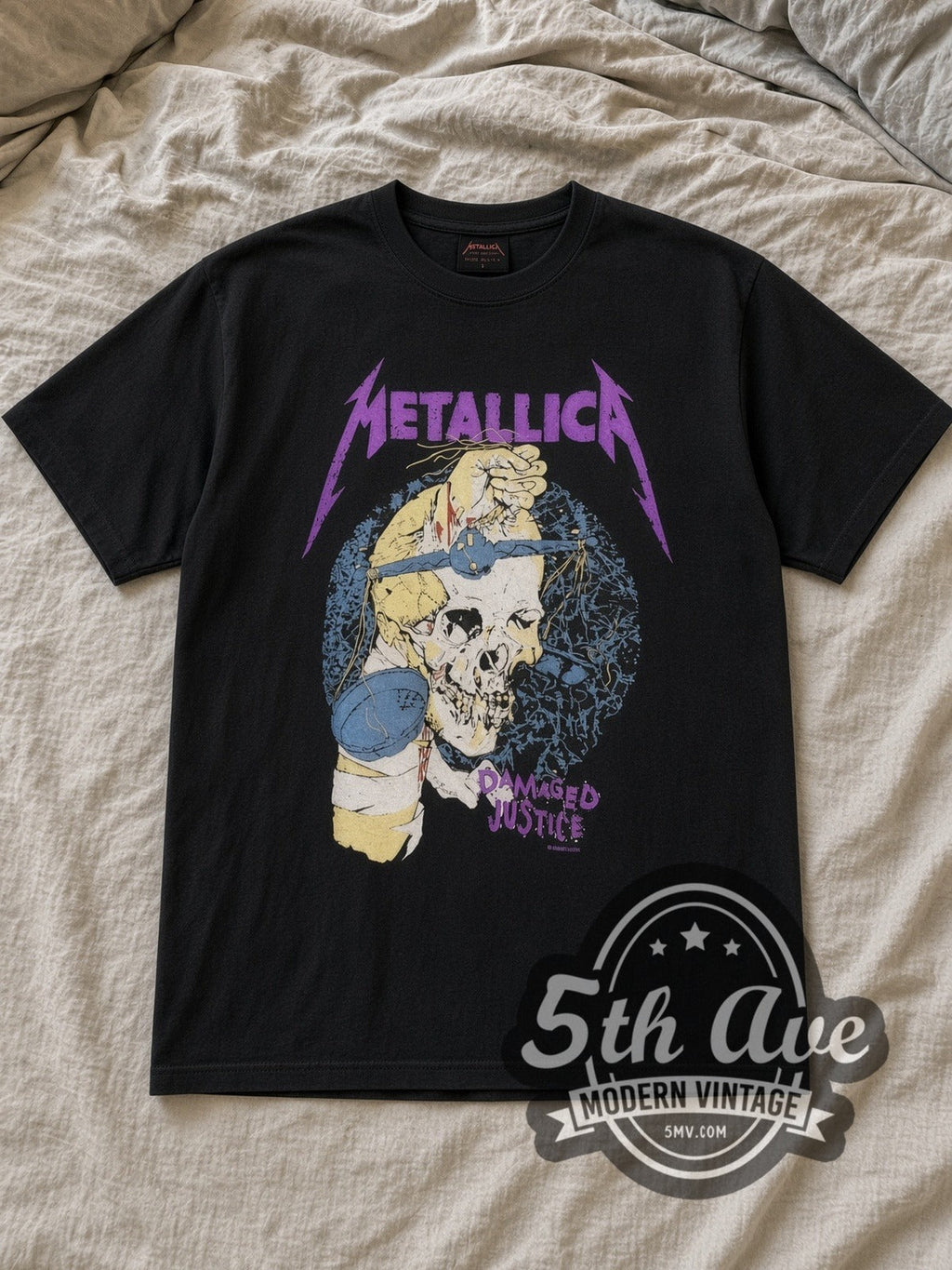 Metallica – Damaged Justice Blindfold Scale – Vintage Band T-Shirt