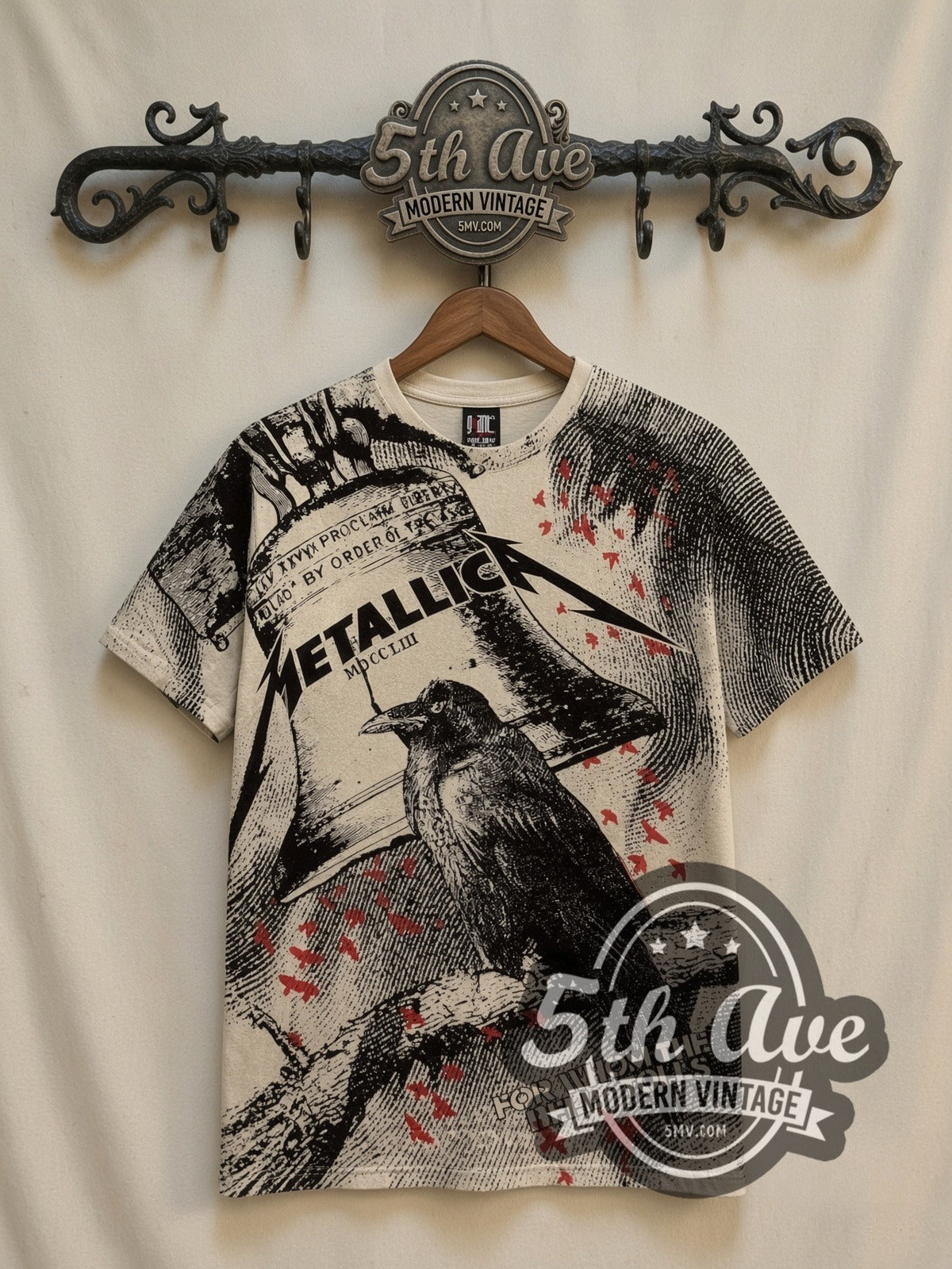 Metallica – For Whom the Bell Tolls Crow All Over Print – Vintage Band T-Shirt