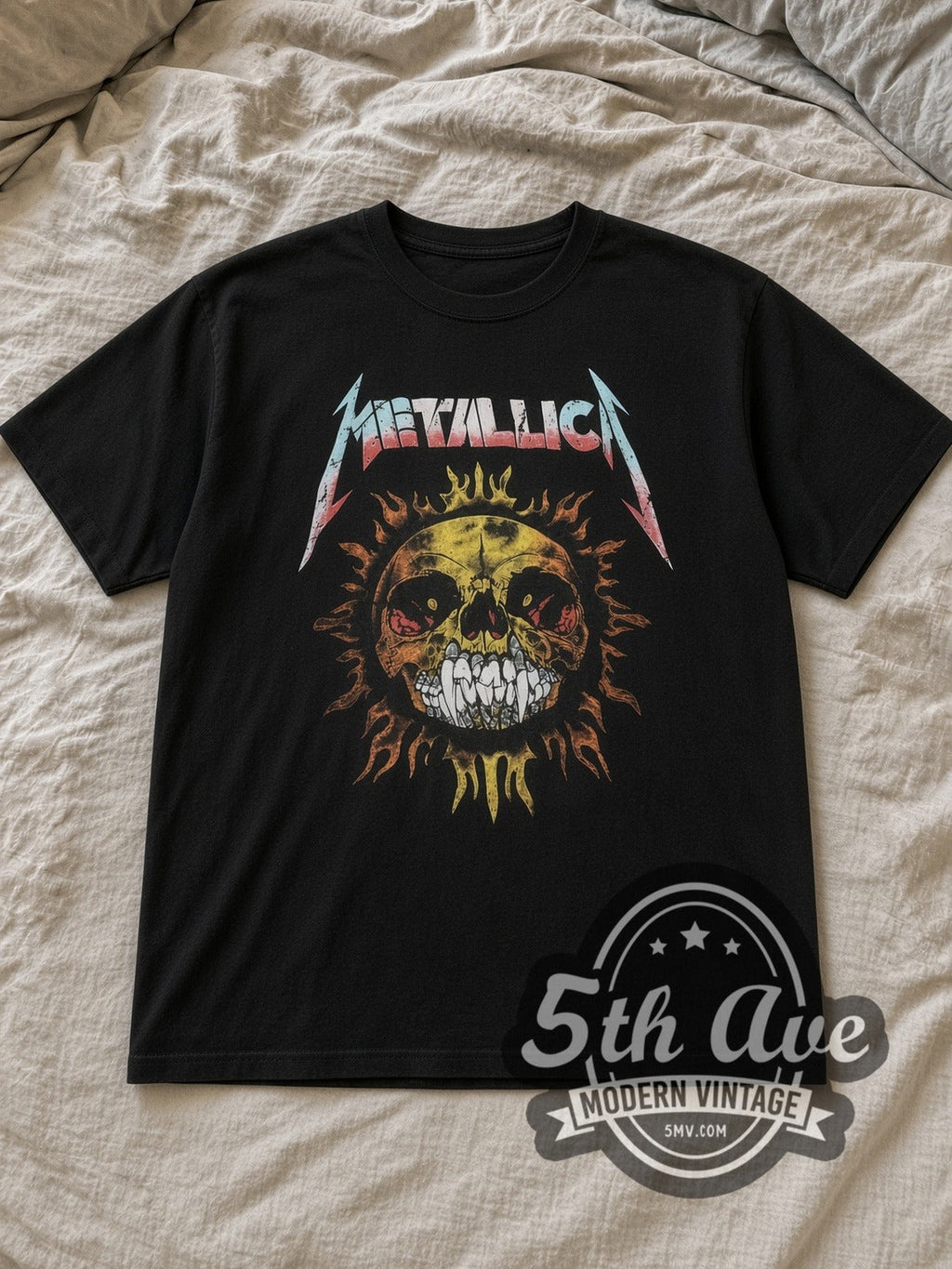 Metallica – Pushead Skull and Flaming Skull – Vintage Band T-Shirt