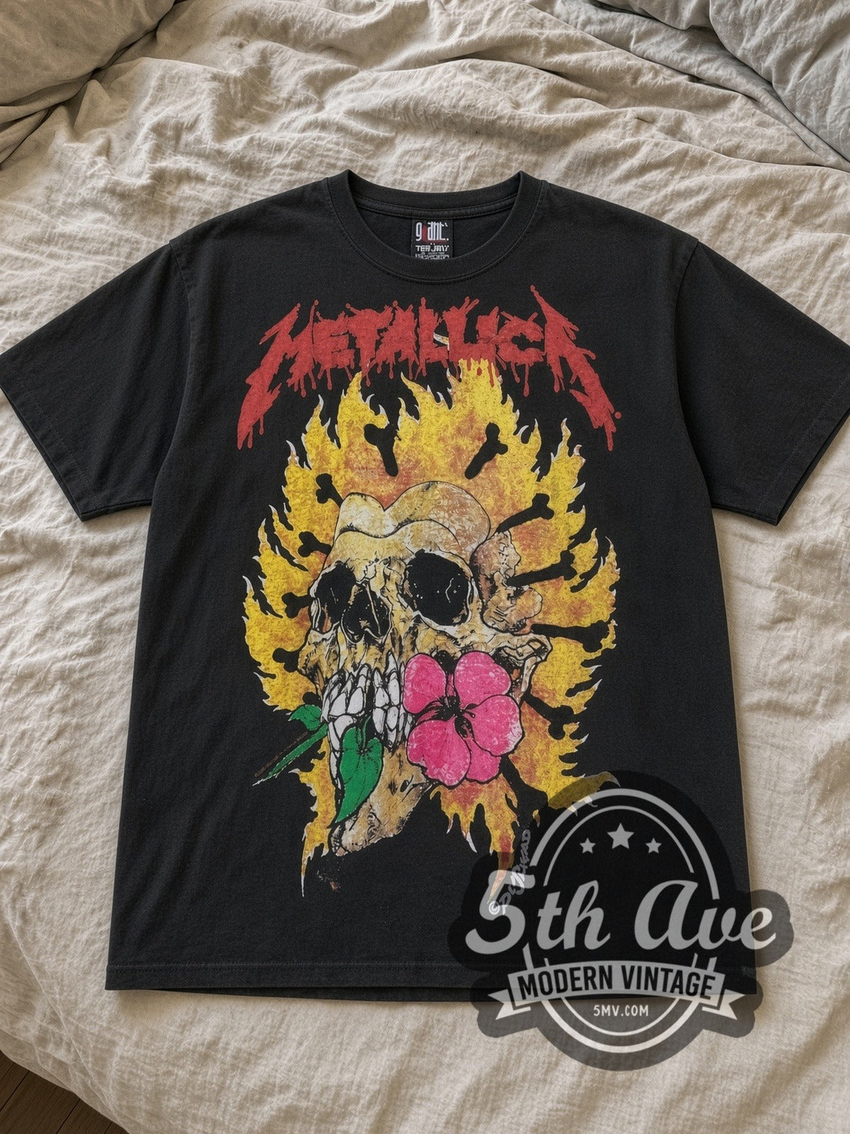 Metallica – Burning Flower – All Over Print – Vintage Band T-Shirt