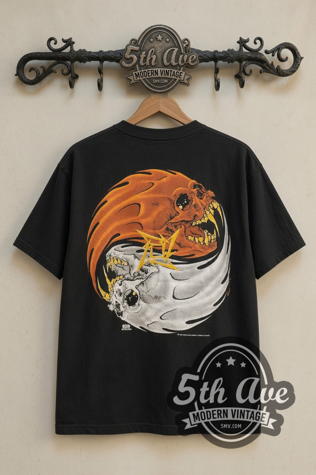 Metallica – Rebel Flaming Skull & Yin-Yang Skulls 1997 – Vintage Band T-Shirt