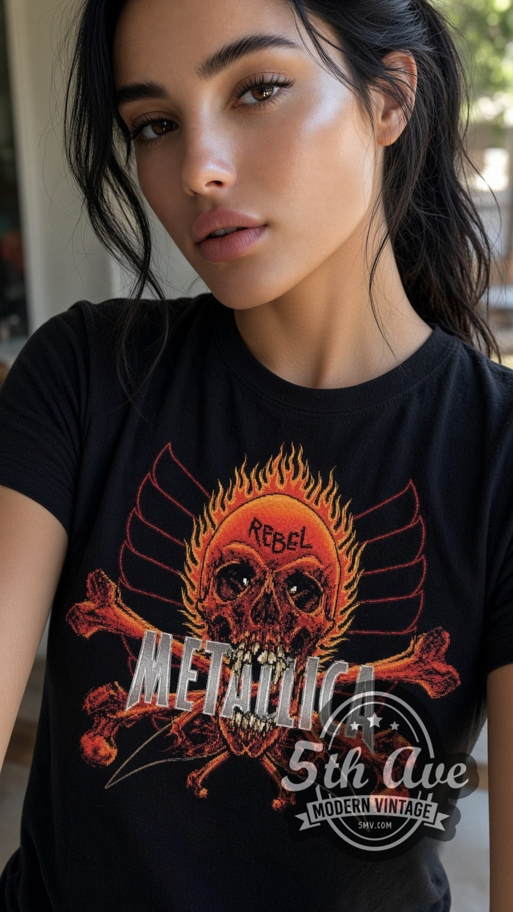 Metallica – Rebel Flaming Skull – Vintage Band T-Shirt