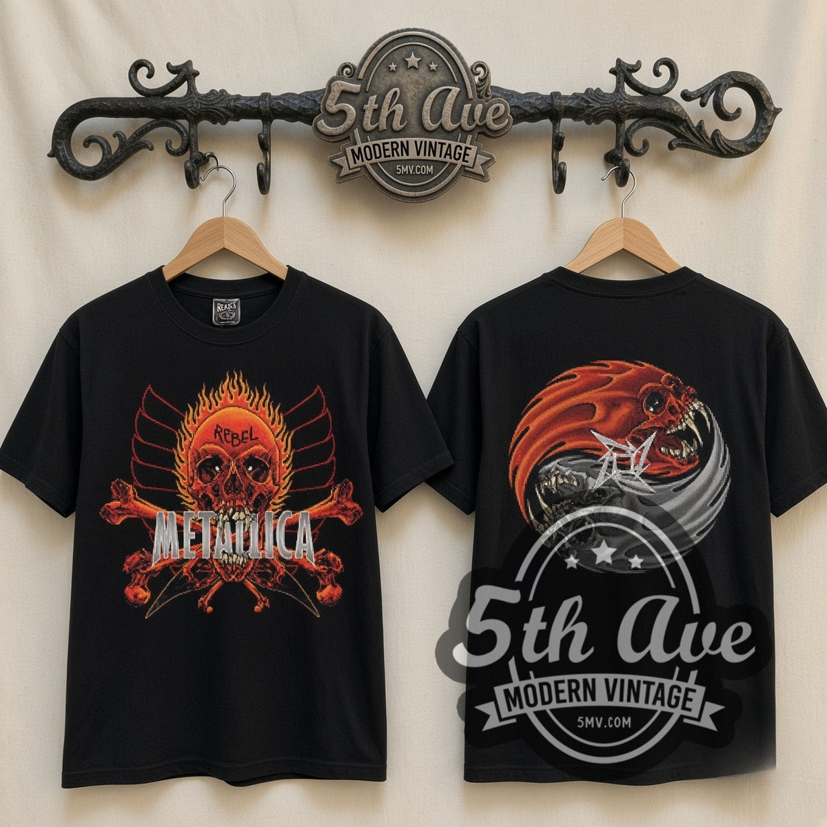 Metallica – Rebel Flaming Skull – Vintage Band T-Shirt