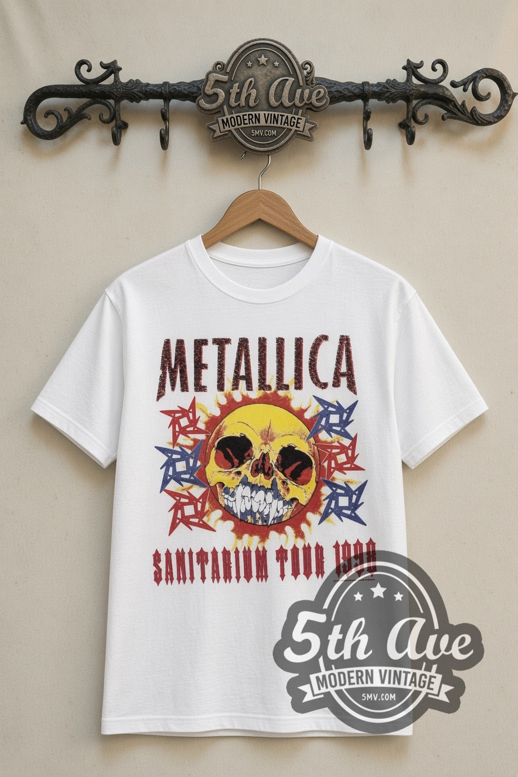 Metallica – Sanitarium Skull 1998 Tour Dates (White) – Vintage Band T-Shirt