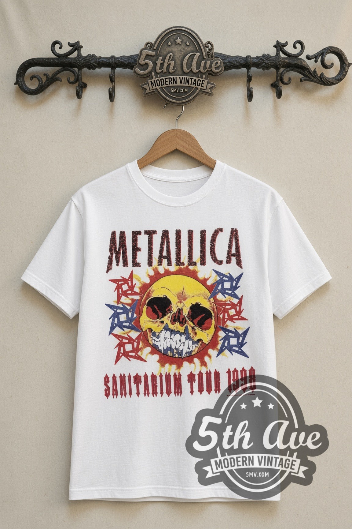 Metallica – Sanitarium Skull 1998 Tour Dates (White) – Vintage Band T-Shirt