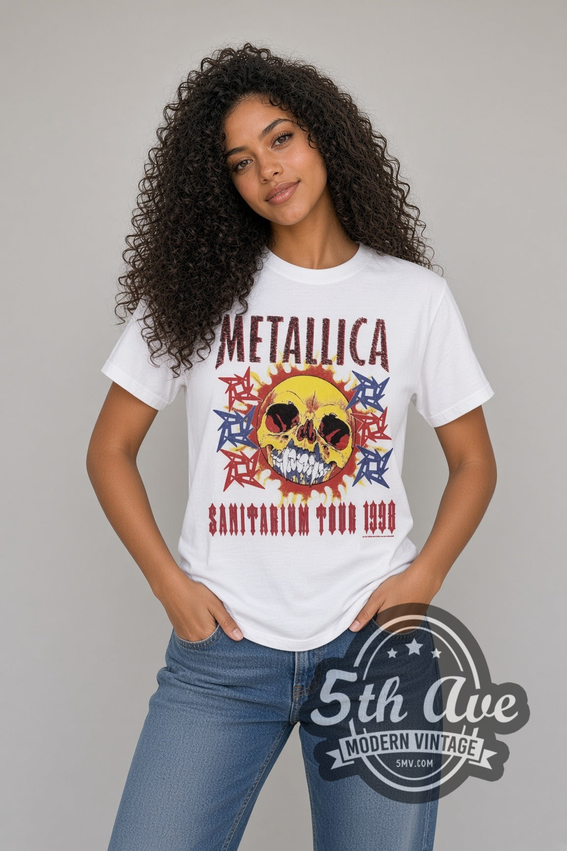 Metallica – Sanitarium Skull 1998 Tour Dates (White) – Vintage Band T-Shirt