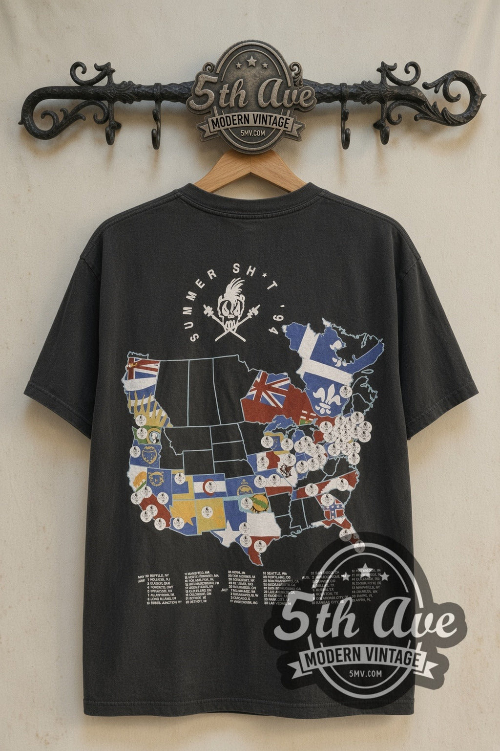 Metallica – Scary Guy Summer Sh*t '94 Tour Map – Vintage Band T-Shirt