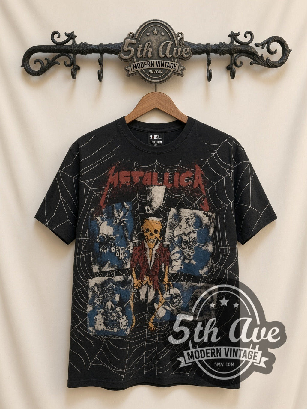 Metallica – Skeleton Spiderweb All Over Print – Vintage Band T-Shirt