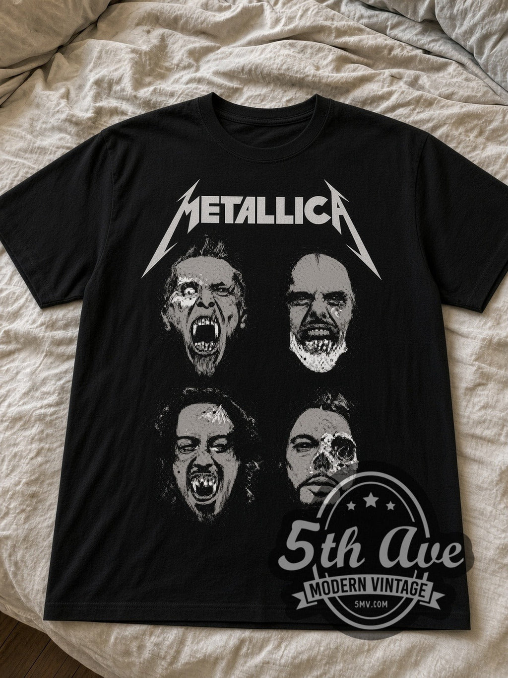 Metallica – Zombie Band Faces – Vintage Band T-Shirt