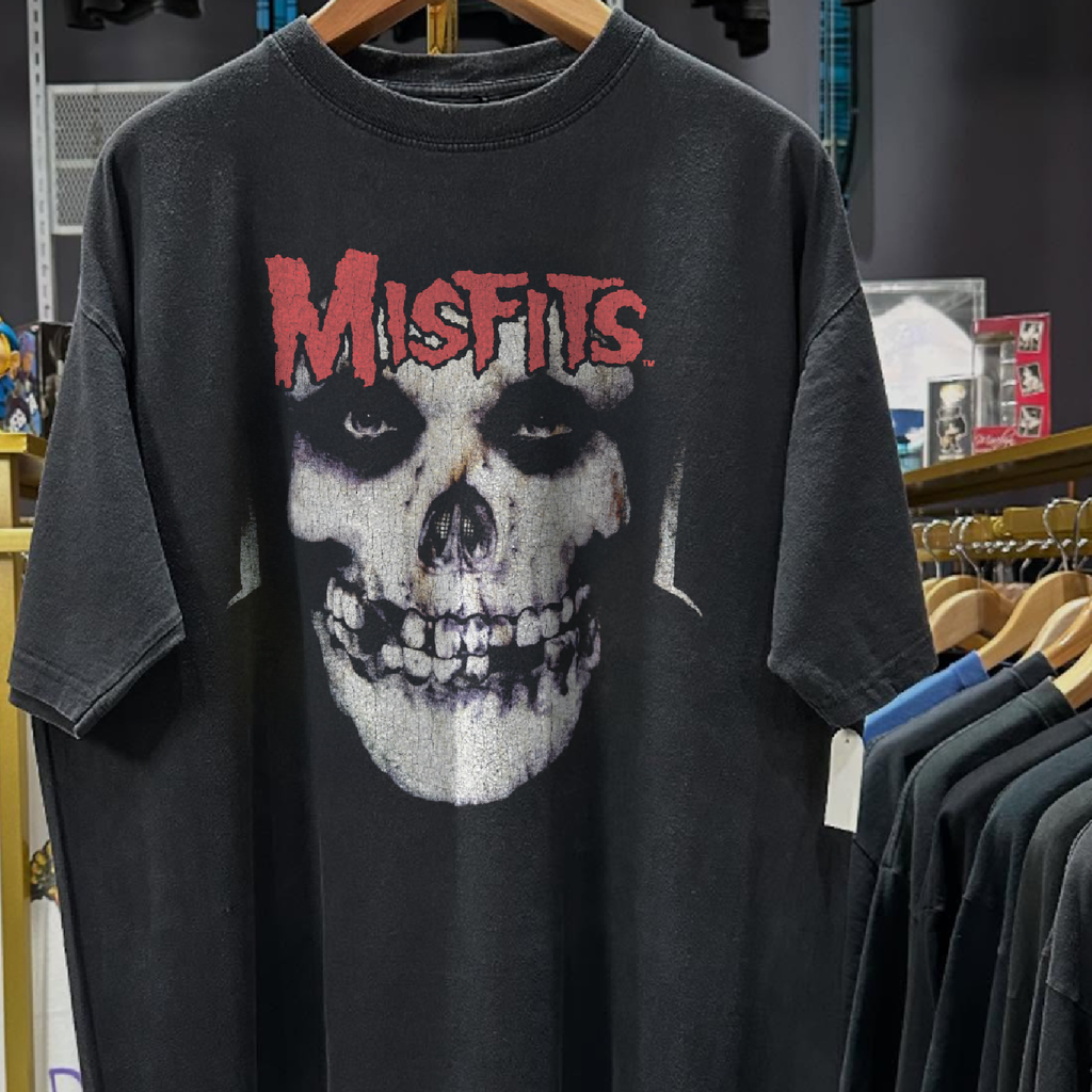 95 Misfits Cyclopian Music Rare Washed Black T-Shirt