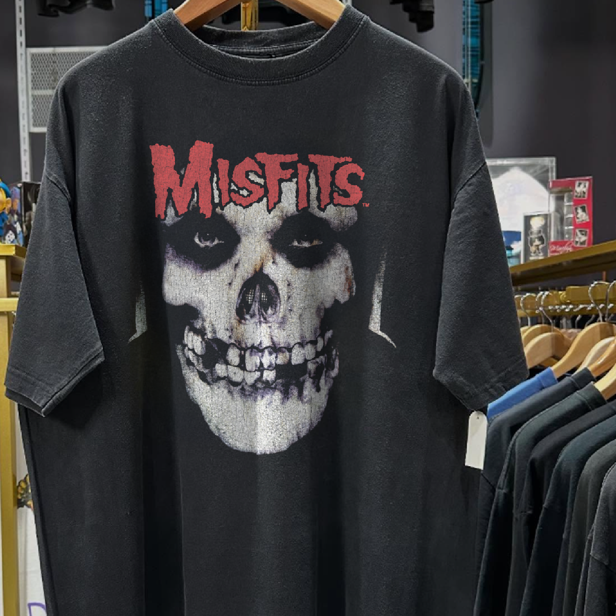 95 Misfits Cyclopian Music Rare Washed Black T-Shirt