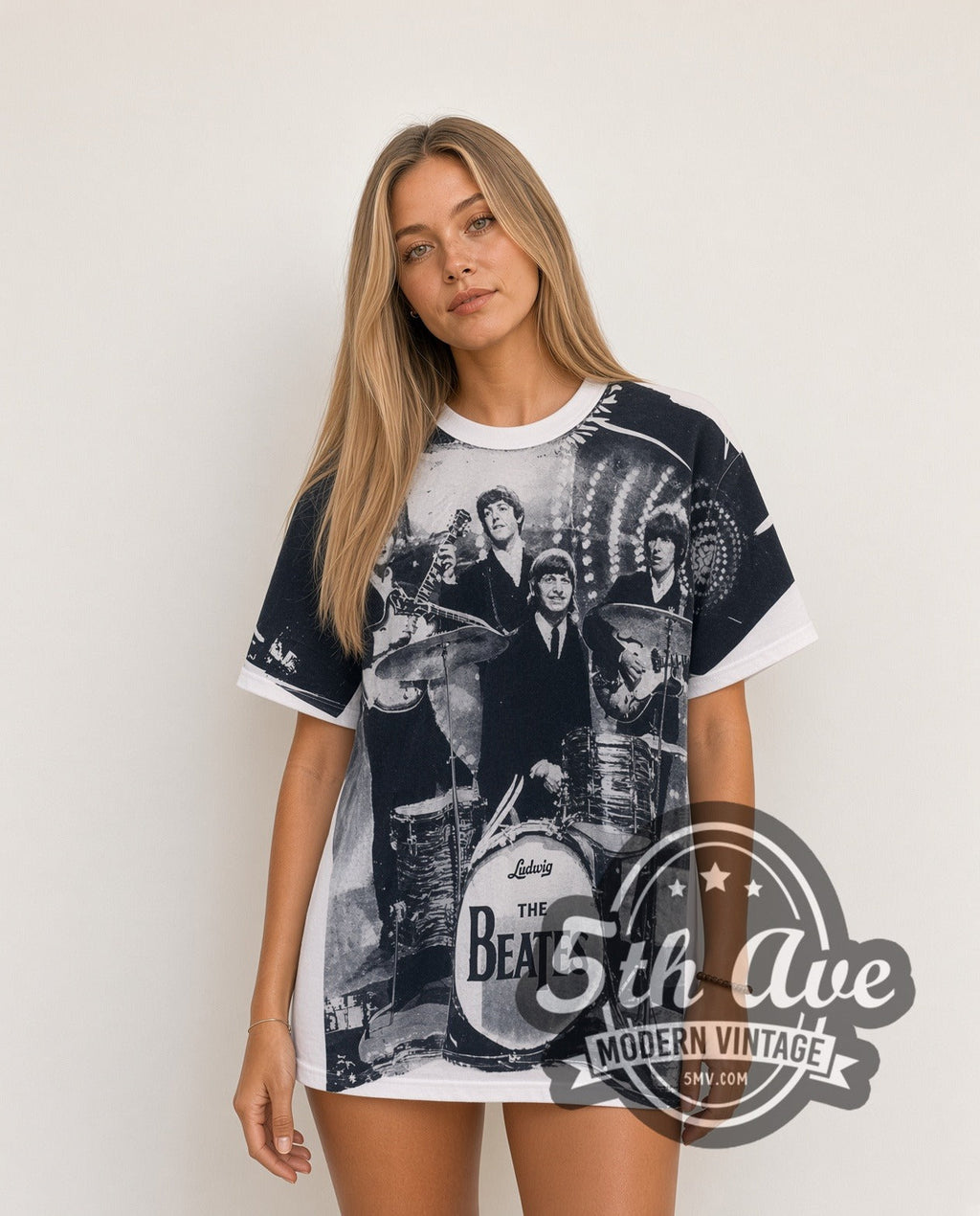 The Beatles – Early Era Live Stage Photo – Vintage Band T-Shirt