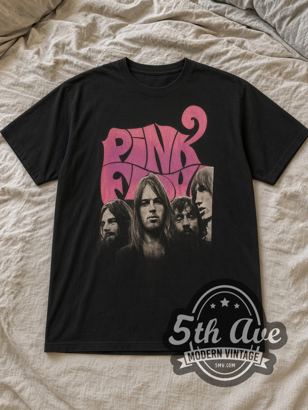 Pink Floyd – Psychedelic Logo Band Photo – Vintage Band T-Shirt