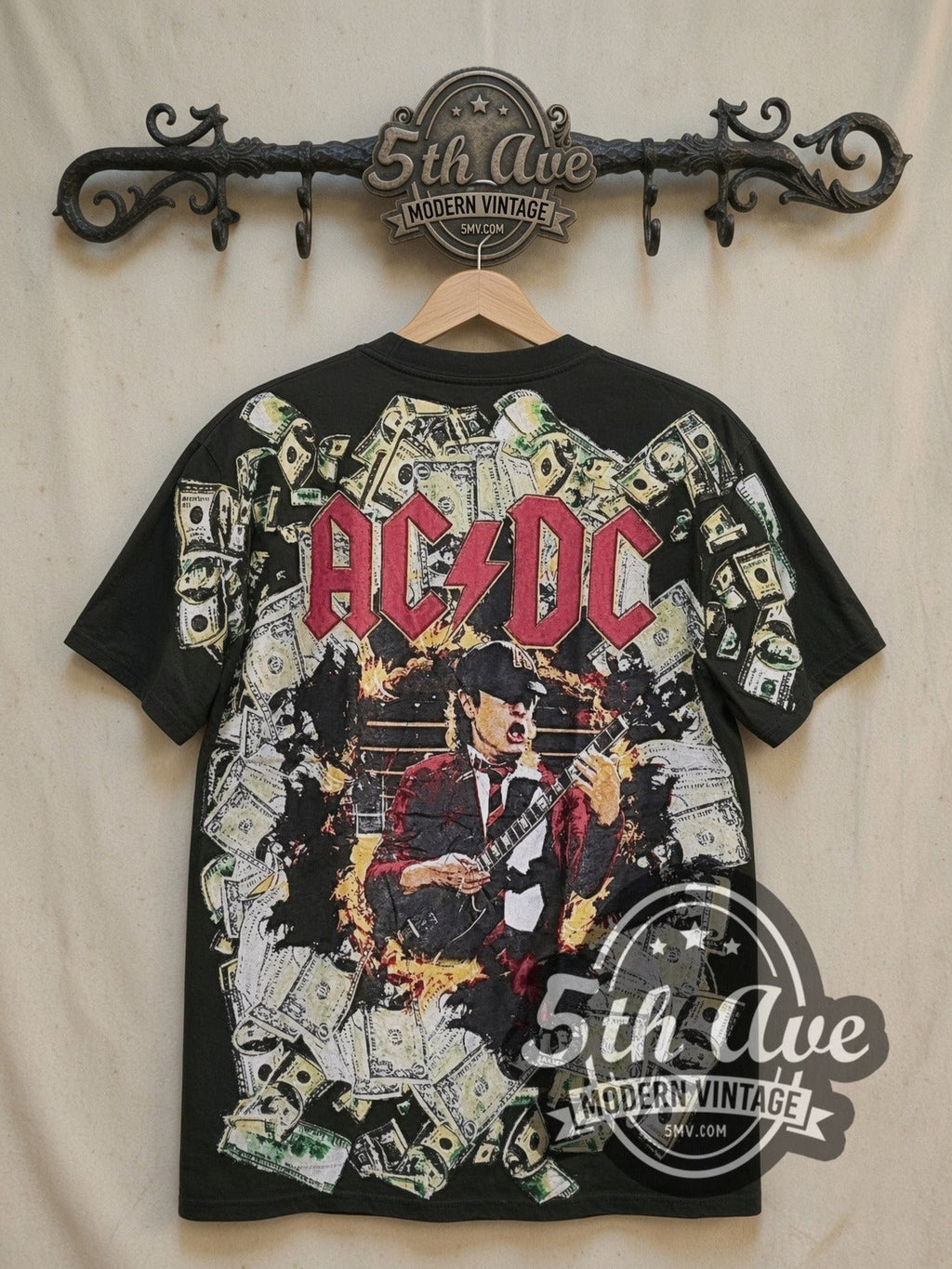 AC/DC – Angus Young Shreds – All Over Print – Vintage Band T-Shirt