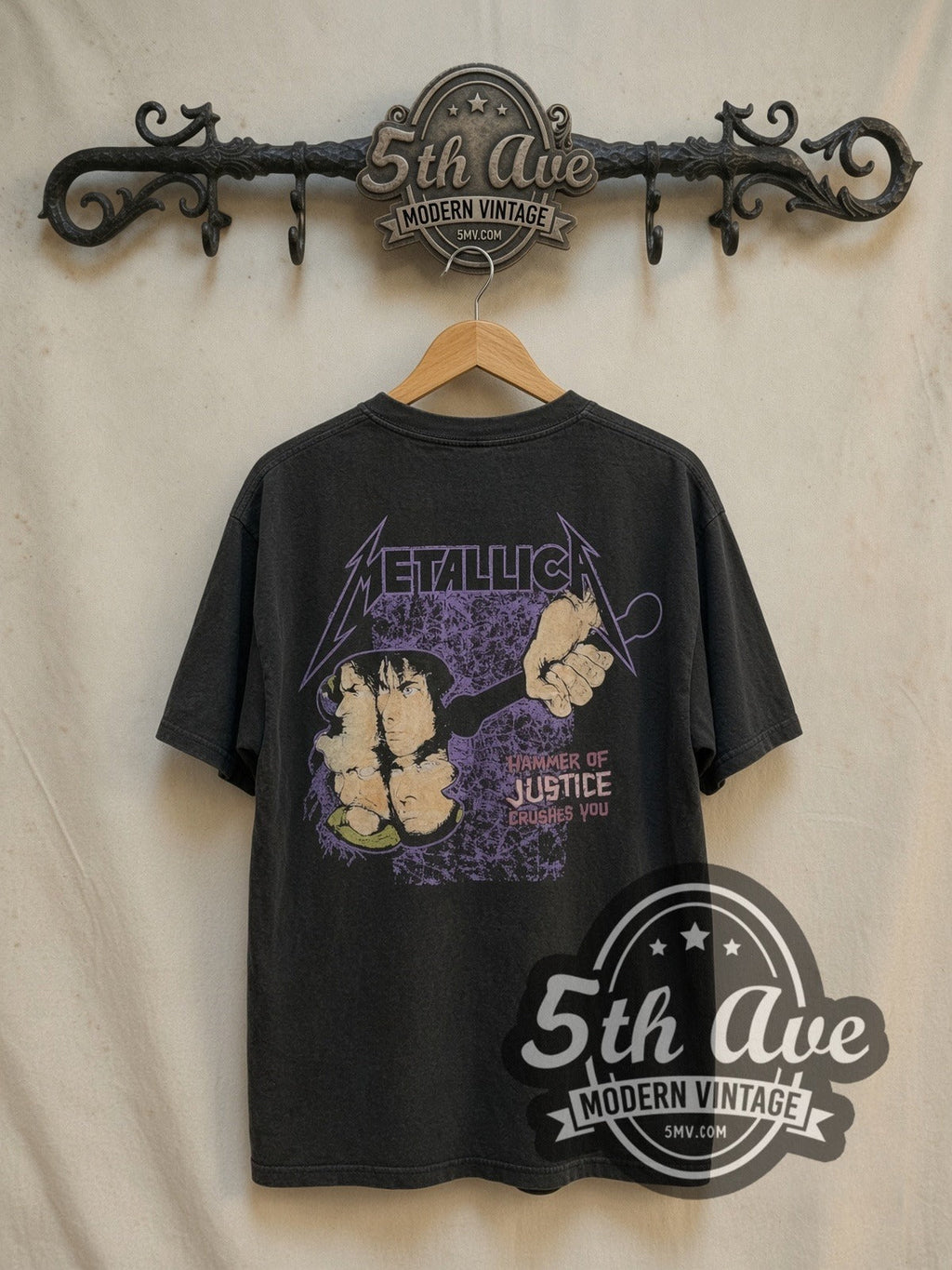 Metallica – And Justice for All Hammer of Justice – Vintage Band T-Shirt