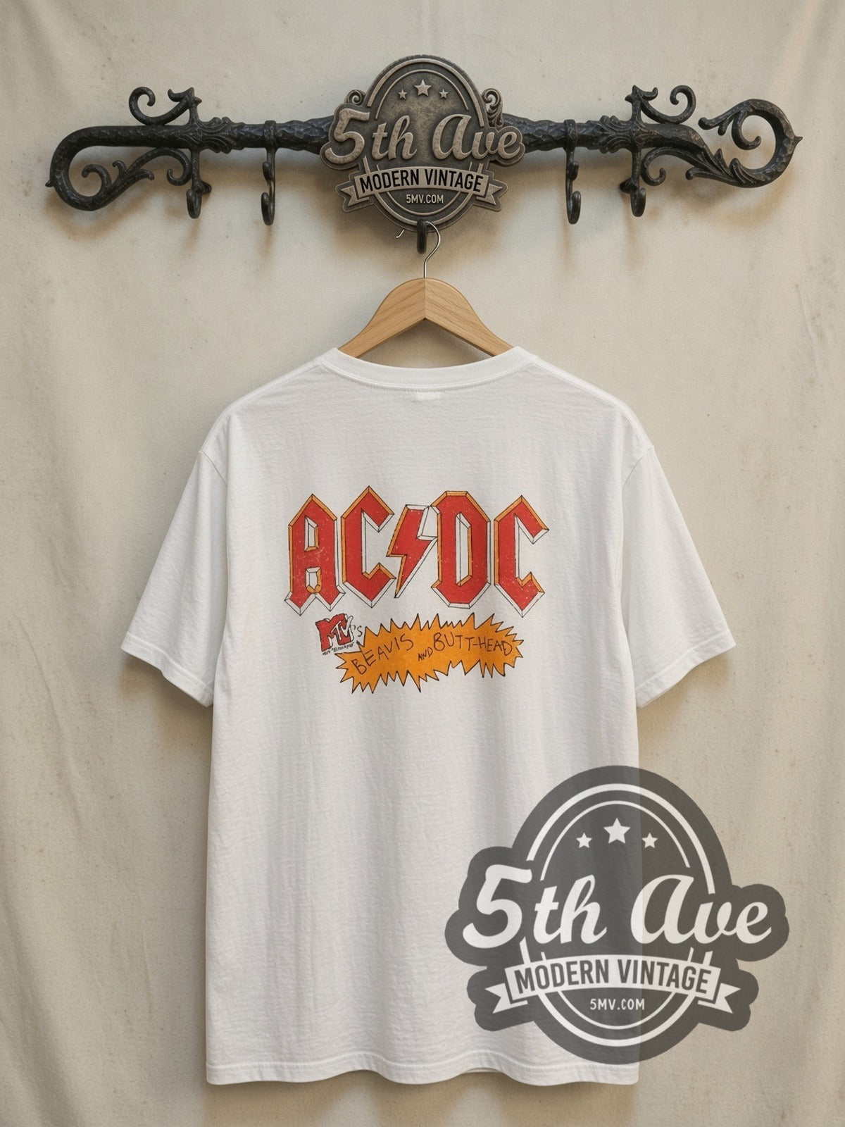 AC/DC / Beavis and Butt-Head – Cartoon Crossover – Vintage Cartoon T-Shirt