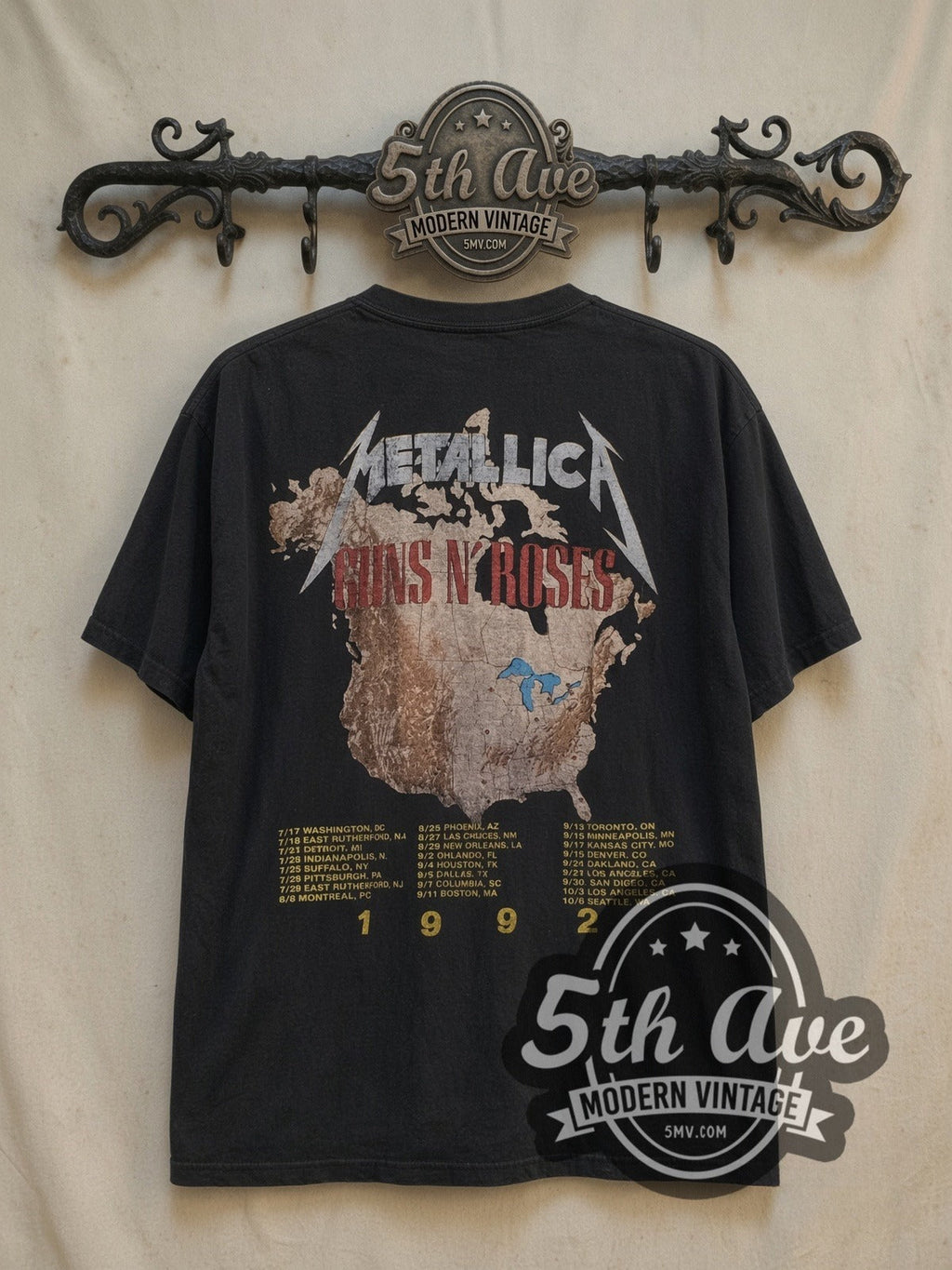 Guns N' Roses and Metallica – 1992 Stadium Tour – Vintage Band T-Shirt
