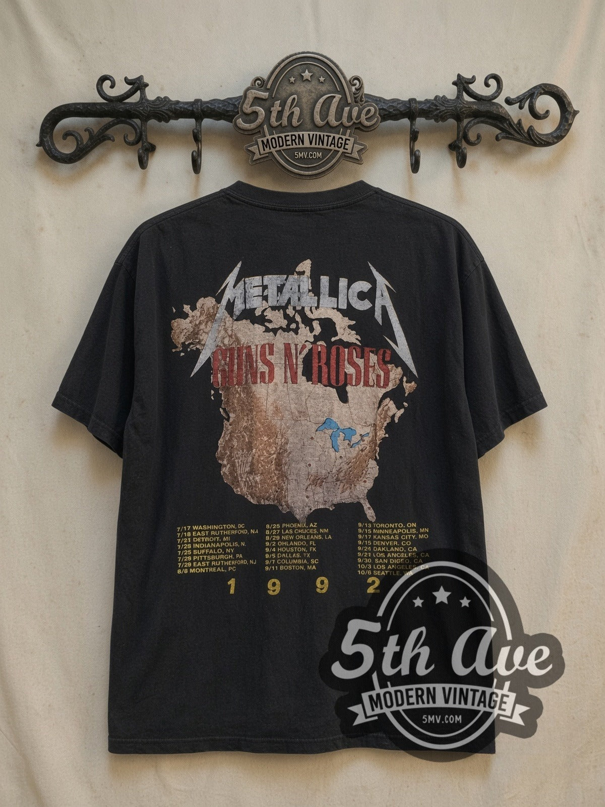 Guns N' Roses and Metallica – 1992 Stadium Tour – Vintage Band T-Shirt