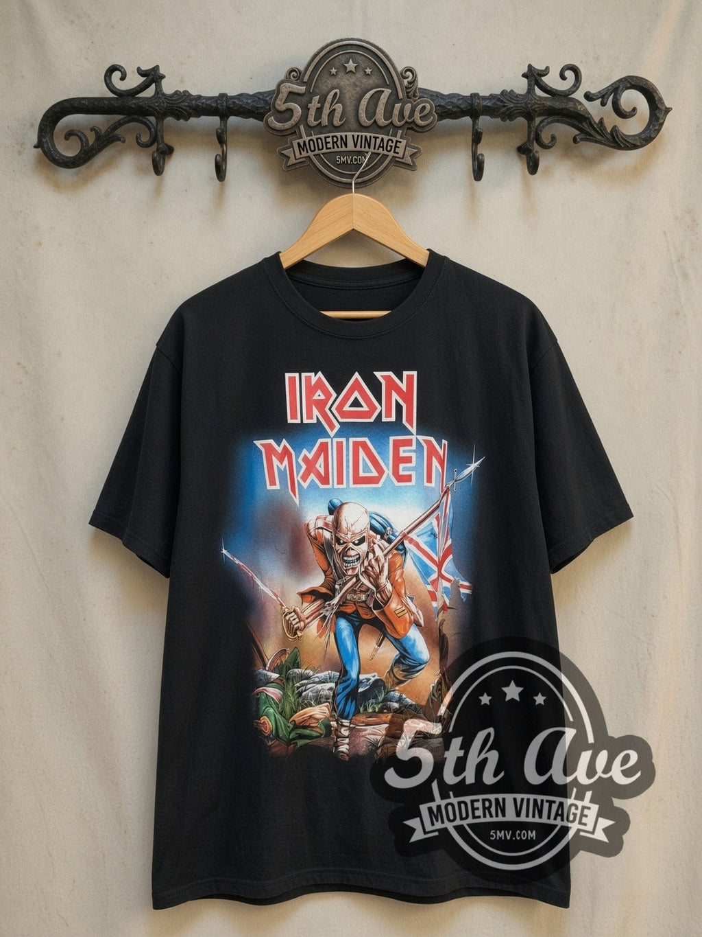 Iron Maiden – The Trooper Eddie Union Jack Sabre – Vintage Band T-Shirt