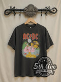 AC/DC x Beavis and Butt-Head – Pink Couch MTV Washed Black – Vintage Band T-Shirt
