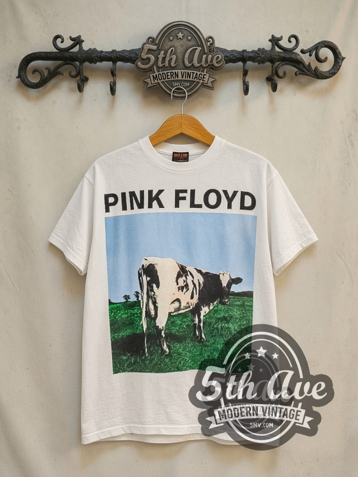 Pink Floyd – Atom Heart Mother Cow Stacked Back – Vintage Band T-Shirt