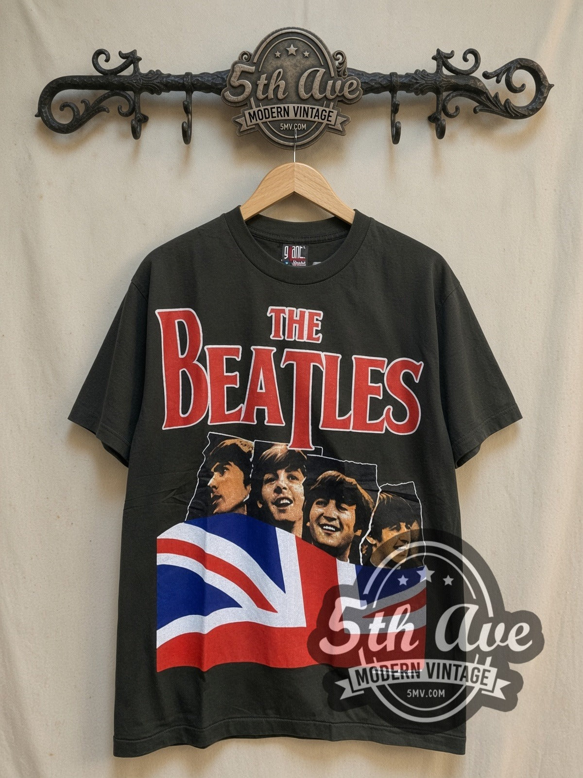 The Beatles – Union Jack Red Logo Mop-Top – Vintage Band T-Shirt
