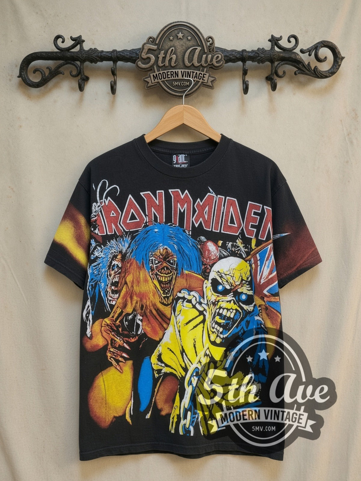 Iron Maiden – Iron Maiden Artwork – All Over Print – Vintage Band T-Shirt
