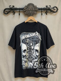 Metallica – Birth School Twin Skulls Snake Banner – Vintage Band T-Shirt