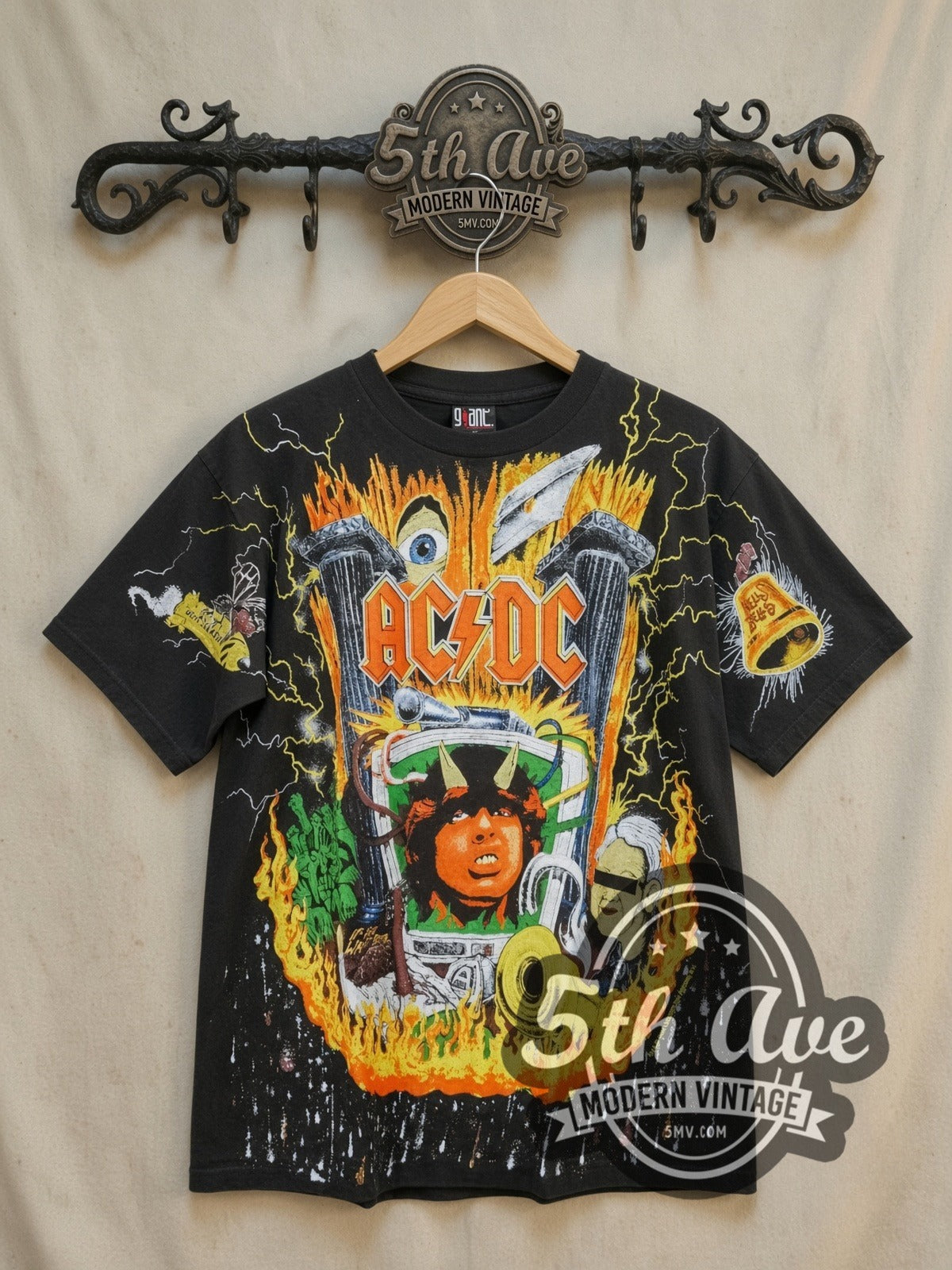 AC/DC – Angus Young Hell Bells – All Over Print – Vintage Band T-Shirt