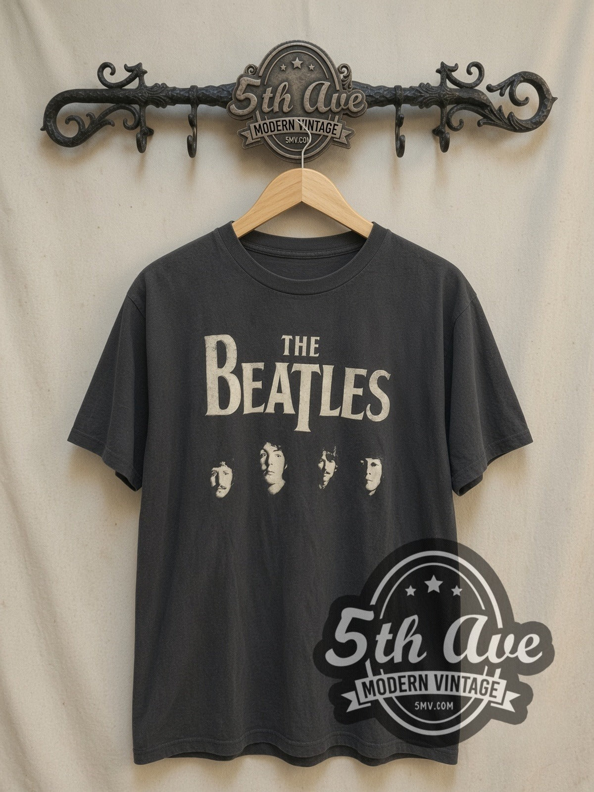 The Beatles – Four Faces Classic Logo – Vintage Band T-Shirt