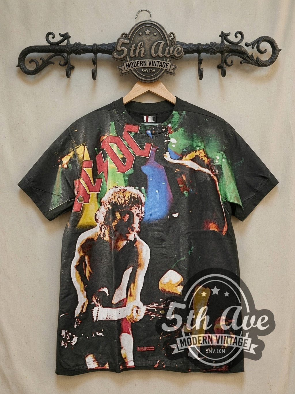 AC/DC – Angus Young Shreds – All Over Print – Vintage Band T-Shirt
