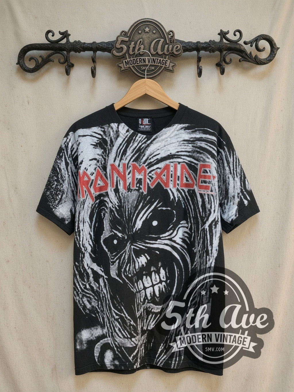Iron Maiden – Killers Oversized Debut Eddie Face All Over Print – Vintage Band T-Shirt