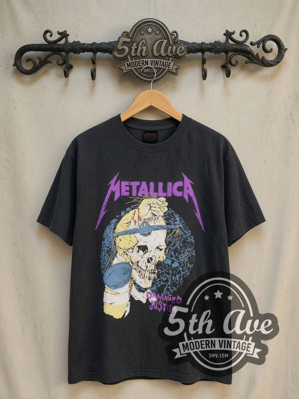 Metallica – Damaged Justice Blindfold Scale – Vintage Band T-Shirt