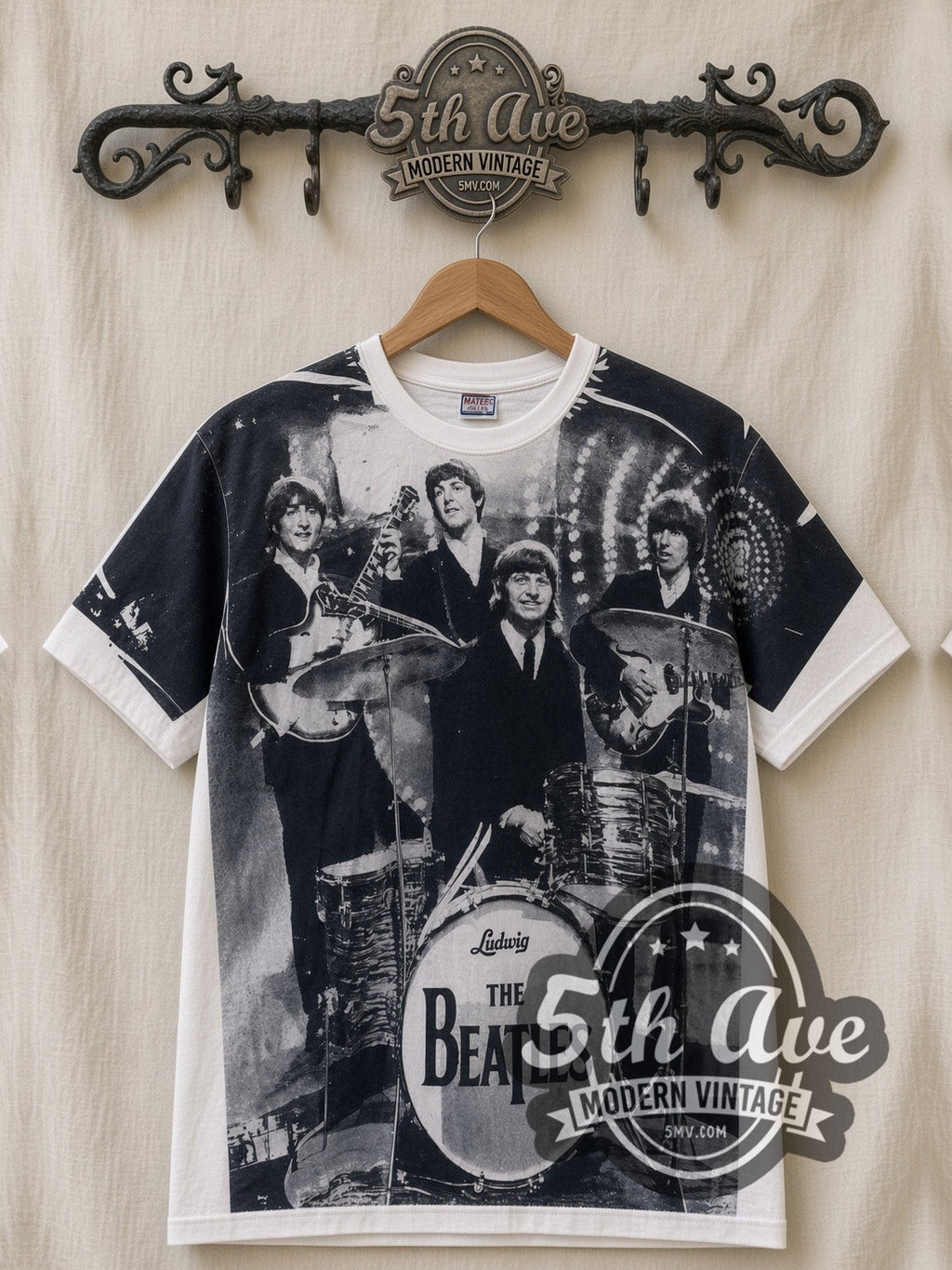 The Beatles – Early Era Live Stage Photo – Vintage Band T-Shirt