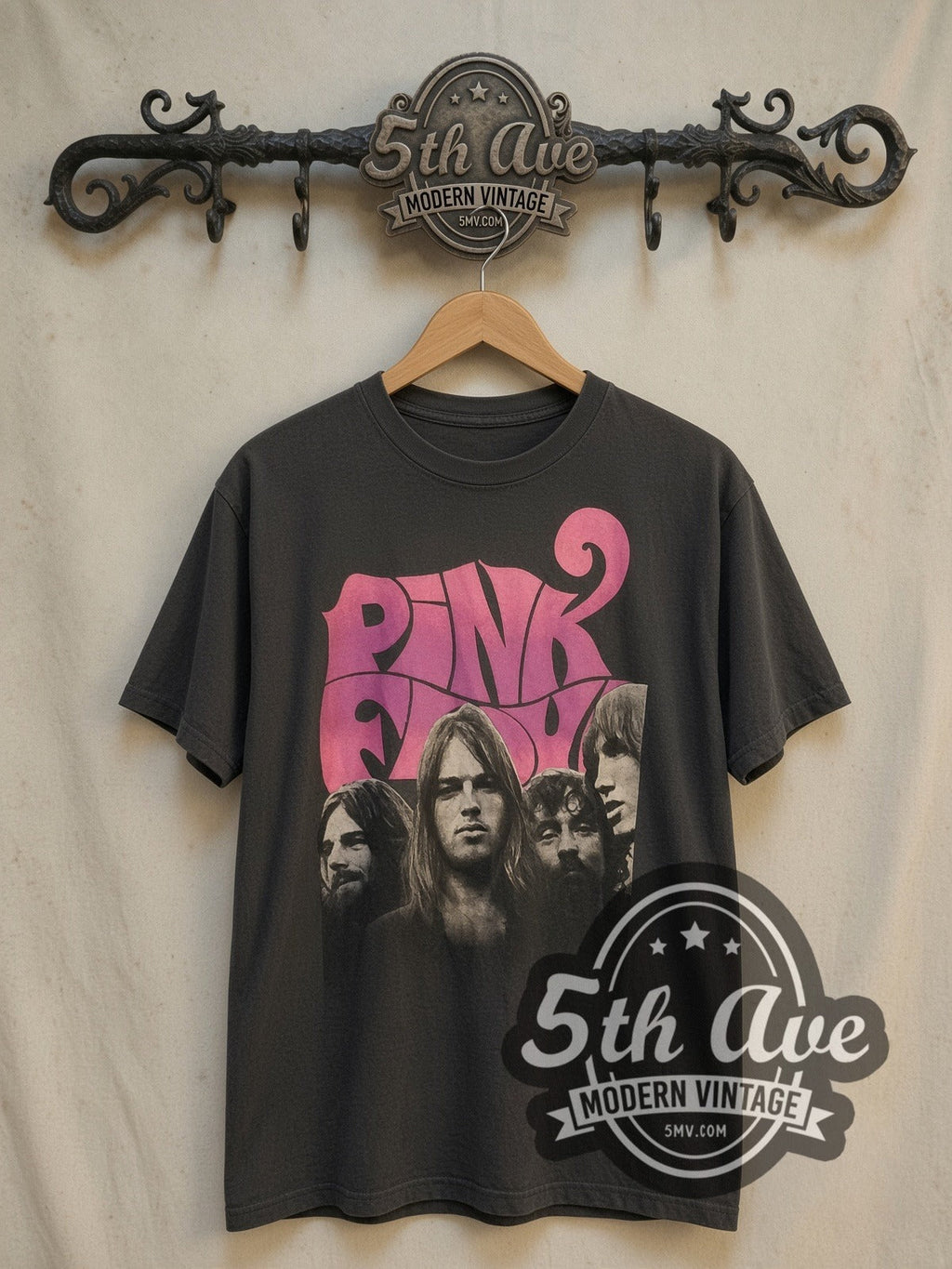 Pink Floyd – Psychedelic Logo Band Photo – Vintage Band T-Shirt
