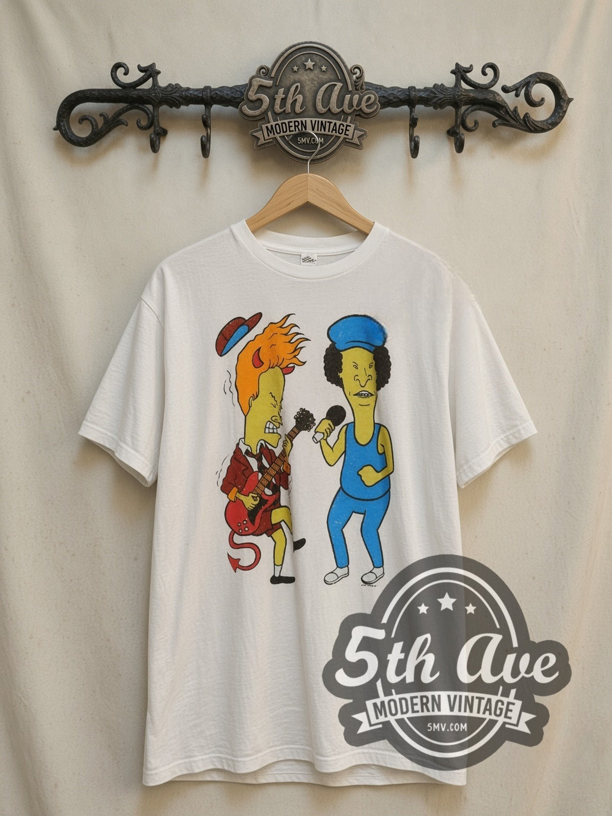 AC/DC / Beavis and Butt-Head – Cartoon Crossover – Vintage Cartoon T-Shirt