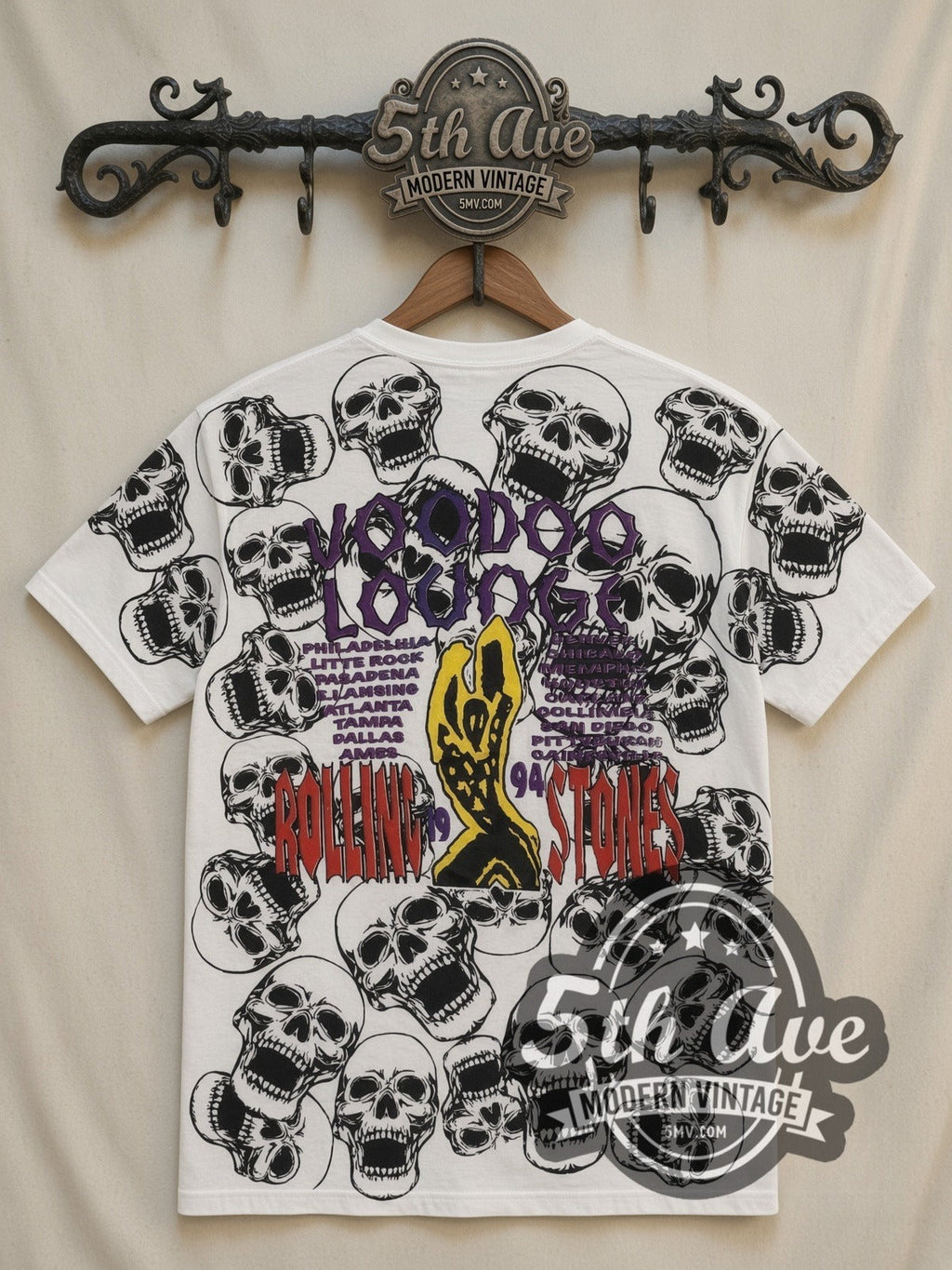 The Rolling Stones – Voodoo Lounge Skulls All Over Print – Vintage Band T-Shirt