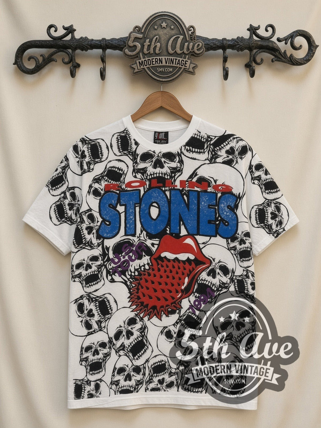 The Rolling Stones – Voodoo Lounge Skulls All Over Print – Vintage Band T-Shirt