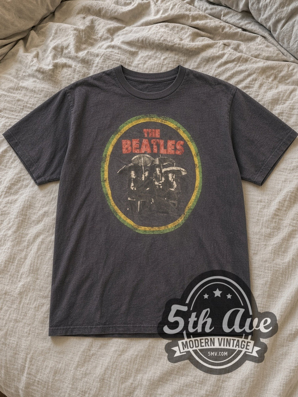 The Beatles – Circle Logo Band Photo – Vintage Band T-Shirt