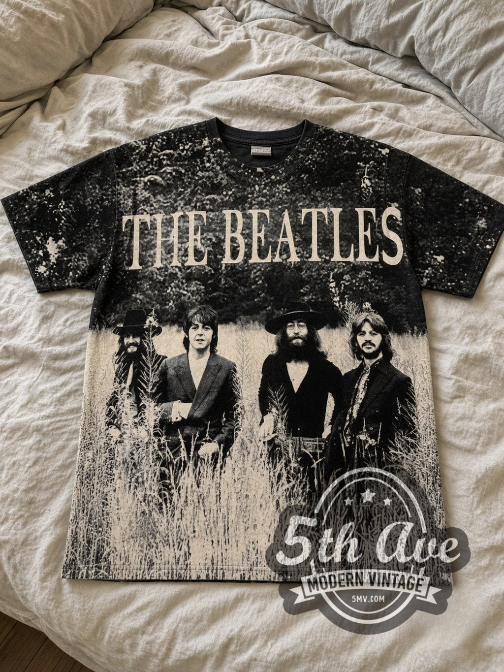 The Beatles – Field Photo Black All Over Print – Vintage Band T-Shirt