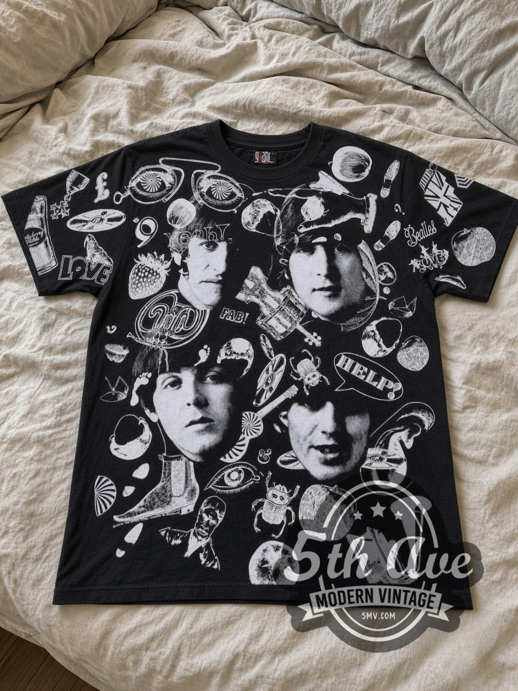 The Beatles – Help Collage All Over Print – Vintage Band T-Shirt