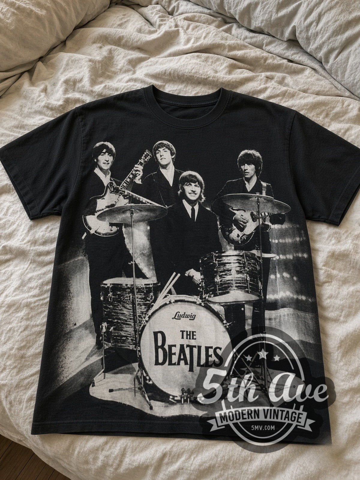 The Beatles – Live Abbey Drums All Over Print – Vintage Band T-Shirt
