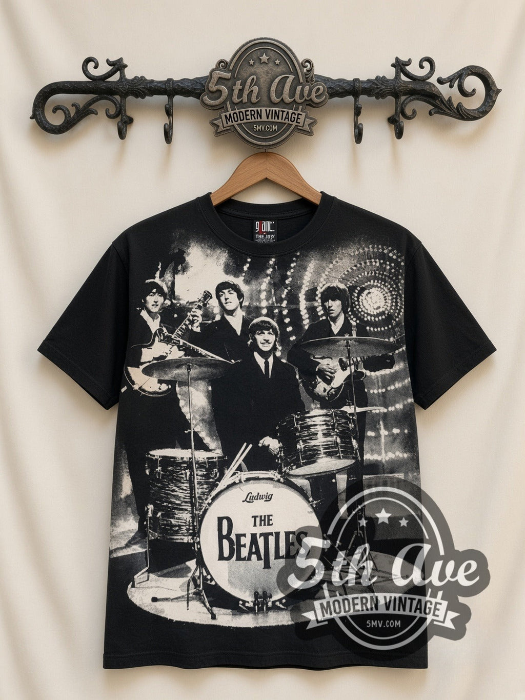 The Beatles – Photo Collage Drums All Over Print – Vintage Band T-Shirt