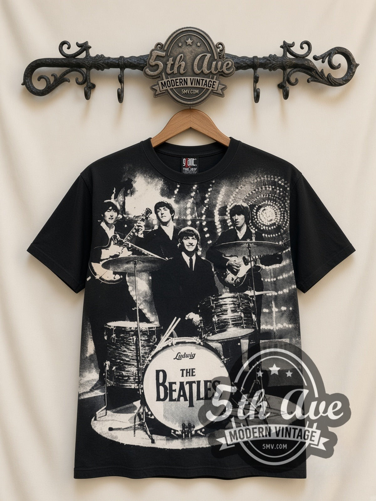 The Beatles – Photo Collage Drums All Over Print – Vintage Band T-Shirt