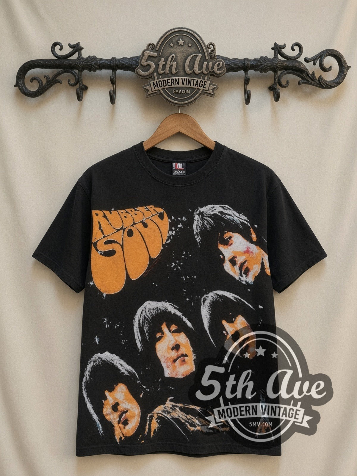 The Beatles – Rubber Soul Black All Over Print – Vintage Band T-Shirt