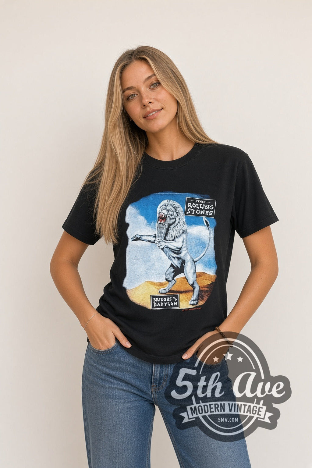 The Rolling Stones – Bridges to Babylon Lion (Black) – Vintage Band T-Shirt